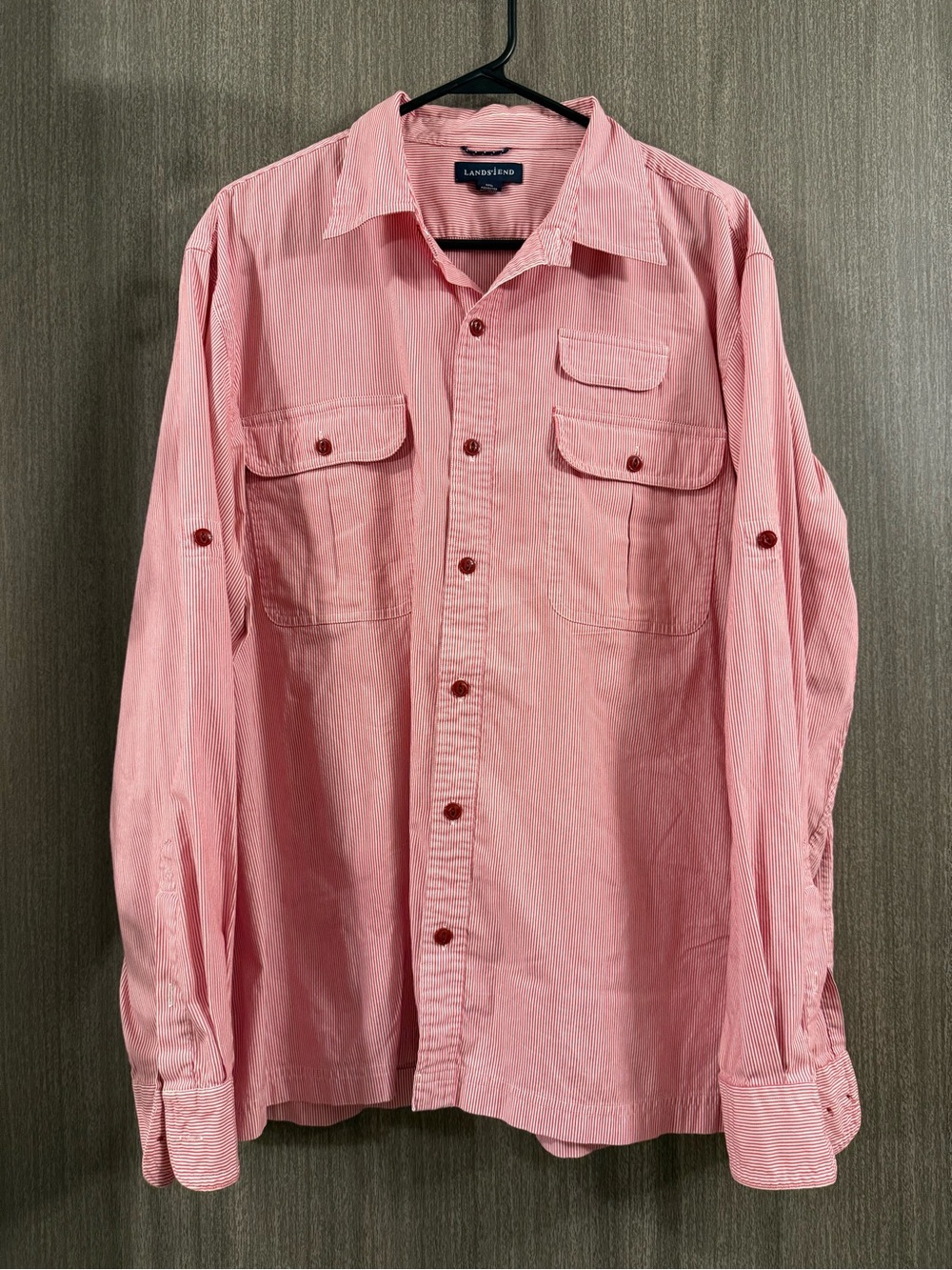 Lands' End Dusty Pink Corduroy Button-Front Shirt